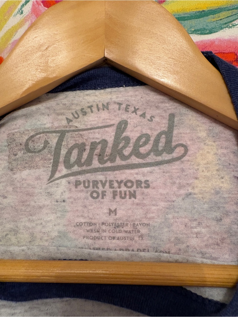 Austin Graphic Raglan Baseball Tee - Blue/Gray - Picture 3 of 5